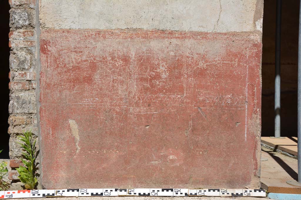 IX.5.6 Pompeii. May 2017. Area c’, detail of zoccolo/dado on south side of doorway to room g
Foto Christian Beck, ERC Grant 681269 DÉCOR.