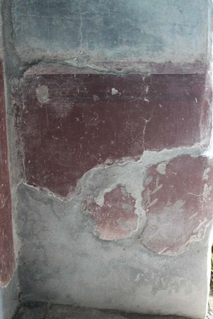 IX.5.9 Pompeii. May 2019. 
Room “l (L)”, detail of zoccolo with remaining painted plant on east wall. 
Foto Christian Beck, ERC Grant 681269 DÉCOR.