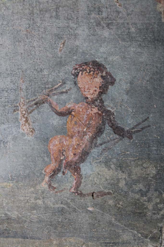 IX.5.9 Pompeii. May 2019. Room “l (L)”, detail of one of the two pygmies.  
Foto Christian Beck, ERC Grant 681269 DÉCOR.
