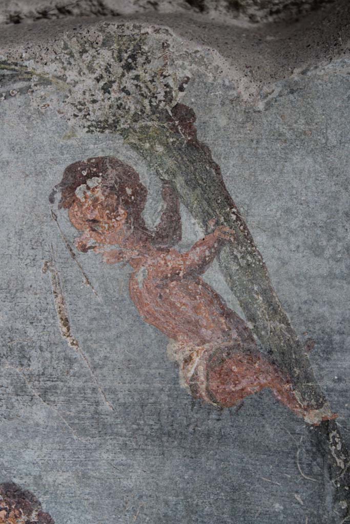IX.5.9 Pompeii. May 2019. Room “l (L)”, detail of pygmy up a tree. 
Foto Christian Beck, ERC Grant 681269 DÉCOR.