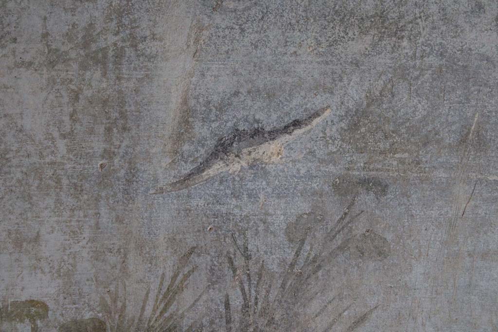 IX.5.9 Pompeii. May 2019. Room “l (L)”, crocodile from upper north wall at west end.  
Foto Christian Beck, ERC Grant 681269 DÉCOR.
