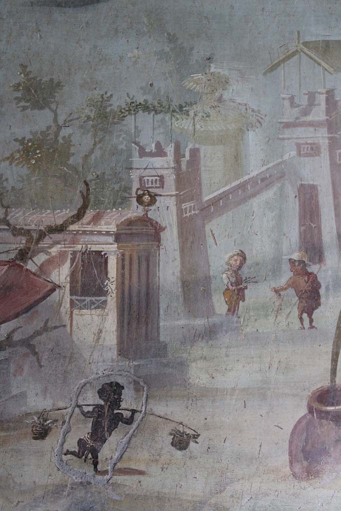 IX.5.9 Pompeii. May 2019. Room “l (L)”, detail from north wall at west end. 
Foto Christian Beck, ERC Grant 681269 DÉCOR.