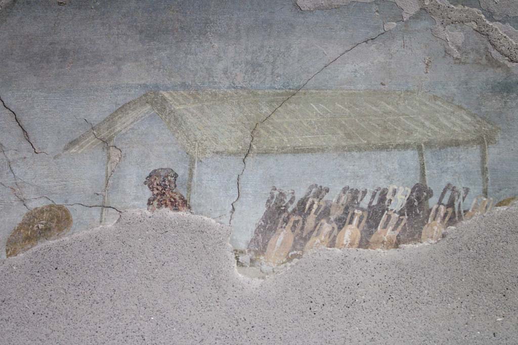 IX.5.9 Pompeii. May 2019. Room “l (L)”, detail from upper south wall above window.    
Foto Christian Beck, ERC Grant 681269 DÉCOR.