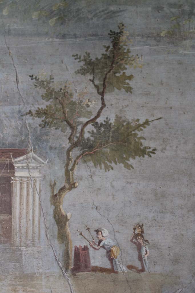 IX.5.9 Pompeii. May 2019. Room “l (L)”, detail of two figures from west end of south wall.  
Foto Christian Beck, ERC Grant 681269 DÉCOR.
