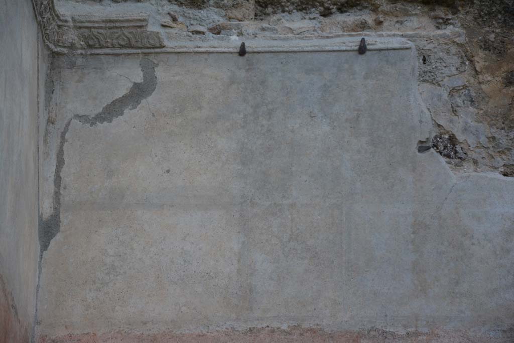 IX.5.9 Pompeii. March 2017. Room “p”, detail of faded decoration on upper west wall at south end.
Foto Christian Beck, ERC Grant 681269 DÉCOR.