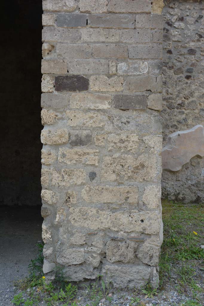 IX.5.9 Pompeii. May 2017. 
Room “d”, pilaster from south wall of room “d”, between room “e”, on left, in atrium “b”.
Foto Christian Beck, ERC Grant 681269 DÉCOR.
