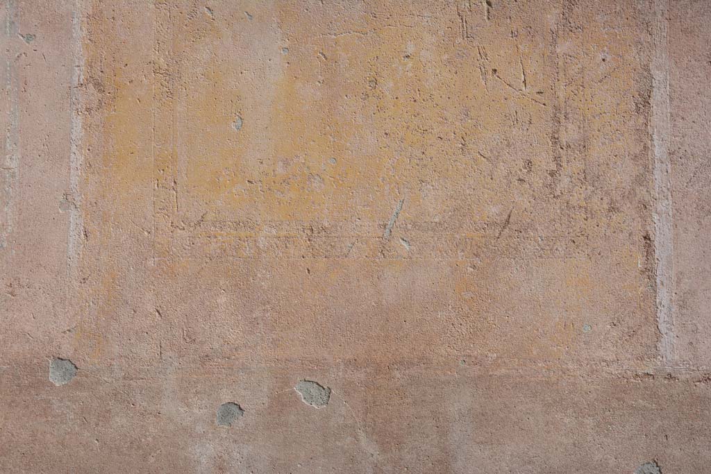 IX.5.9 Pompeii. May 2017. Room “g”, detail of panel border edging from lower yellow centre panel on south wall.
Foto Christian Beck, ERC Grant 681269 DÉCOR.