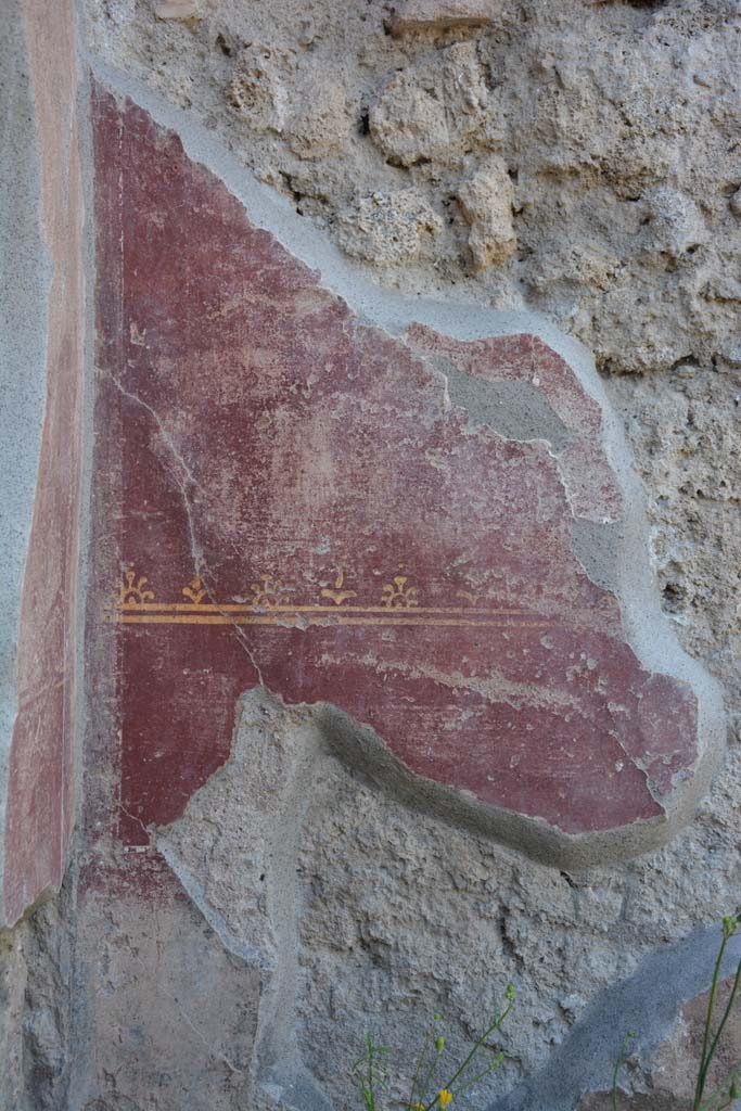 IX.5.9 Pompeii. May 2017. 
Room “i”, detail of painted decoration on north wall in north-west corner of north portico.
Foto Christian Beck, ERC Grant 681269 DÉCOR.