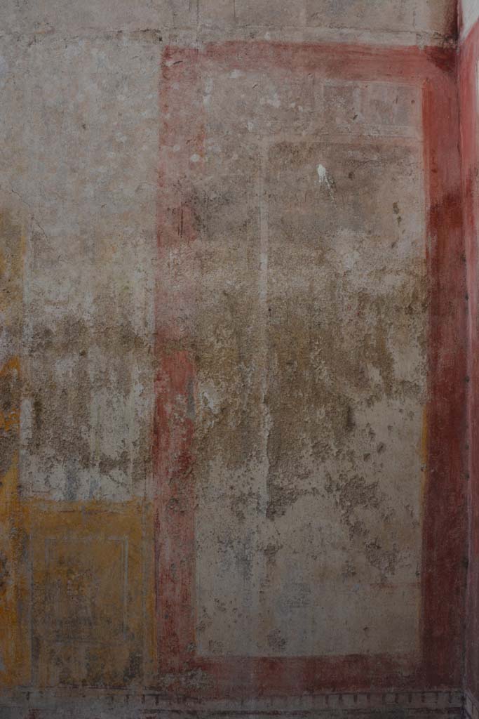 IX.5.11 Pompeii. March 2017. 
Room k, looking towards panel at north end of west wall with faded figure of Muse Calliope holding a flute.
Foto Christian Beck, ERC Grant 681269 DÉCOR.