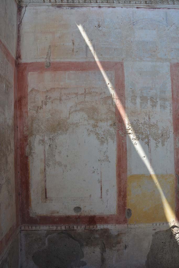 IX.5.11 Pompeii. May 2017. Room k, panel at west end of north wall with faded figure in centre.
Foto Christian Beck, ERC Grant 681269 DÉCOR.