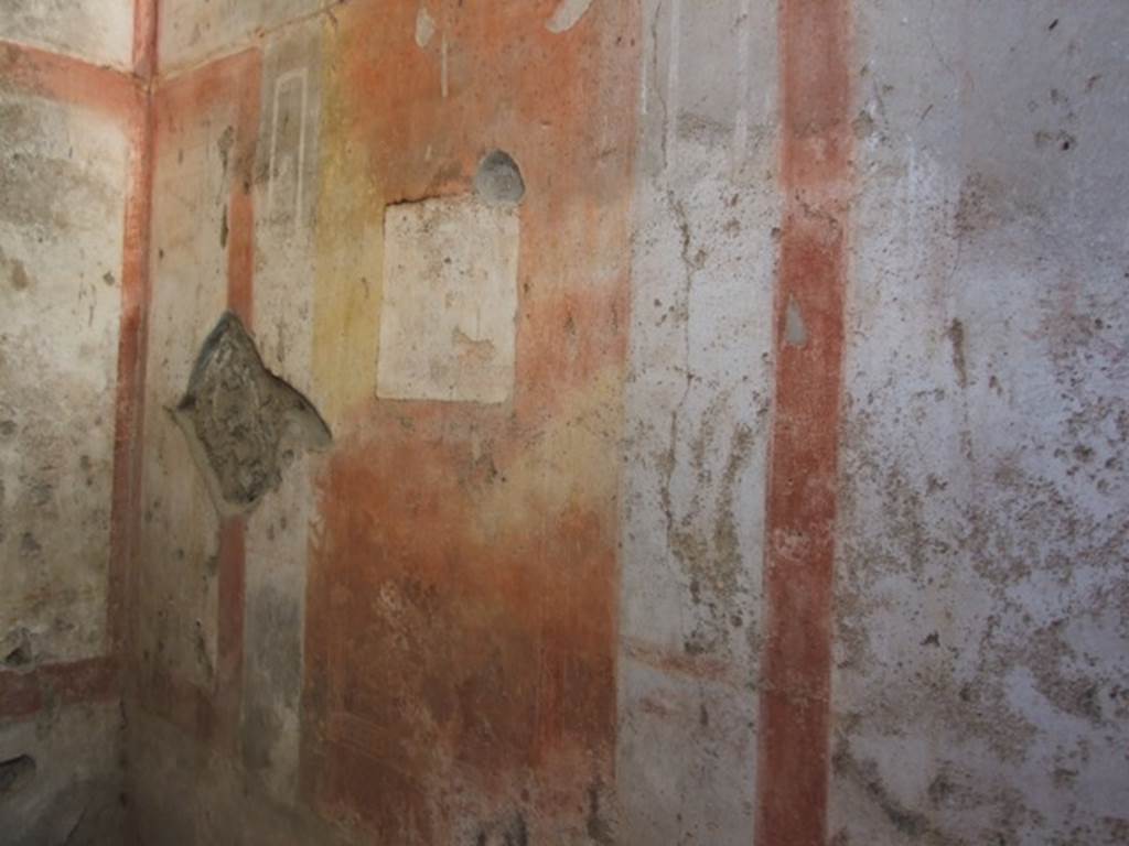 IX.5.11 Pompeii. December 2007. Room 7, north wall.  According to Bragantini, the central painting on the north wall was of a Maenad and Satyr.  See Bragantini, de Vos, Badoni, 1986. Pitture e Pavimenti di Pompei, Parte 3. Rome: ICCD. (p.473)