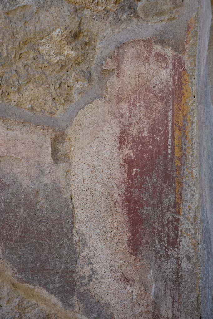 IX.5.11 Pompeii. May 2017. 
Room c, detail of painted decoration on south wall in south-west corner.    
Foto Christian Beck, ERC Grant 681269 DÉCOR