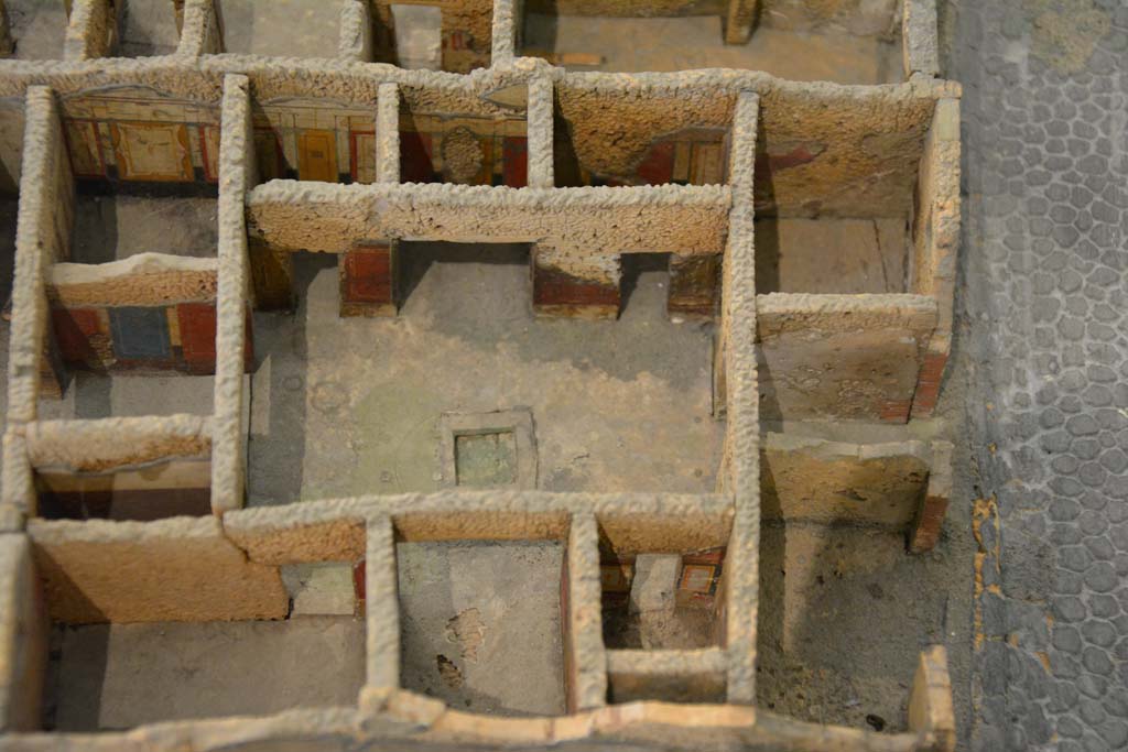 IX.5.11 Pompeii, July 2017. Entrance doorway on Via di Nola, on right, into atrium. 
From cork model in Naples Archaeological Museum.
Foto Annette Haug, ERC Grant 681269 DÉCOR