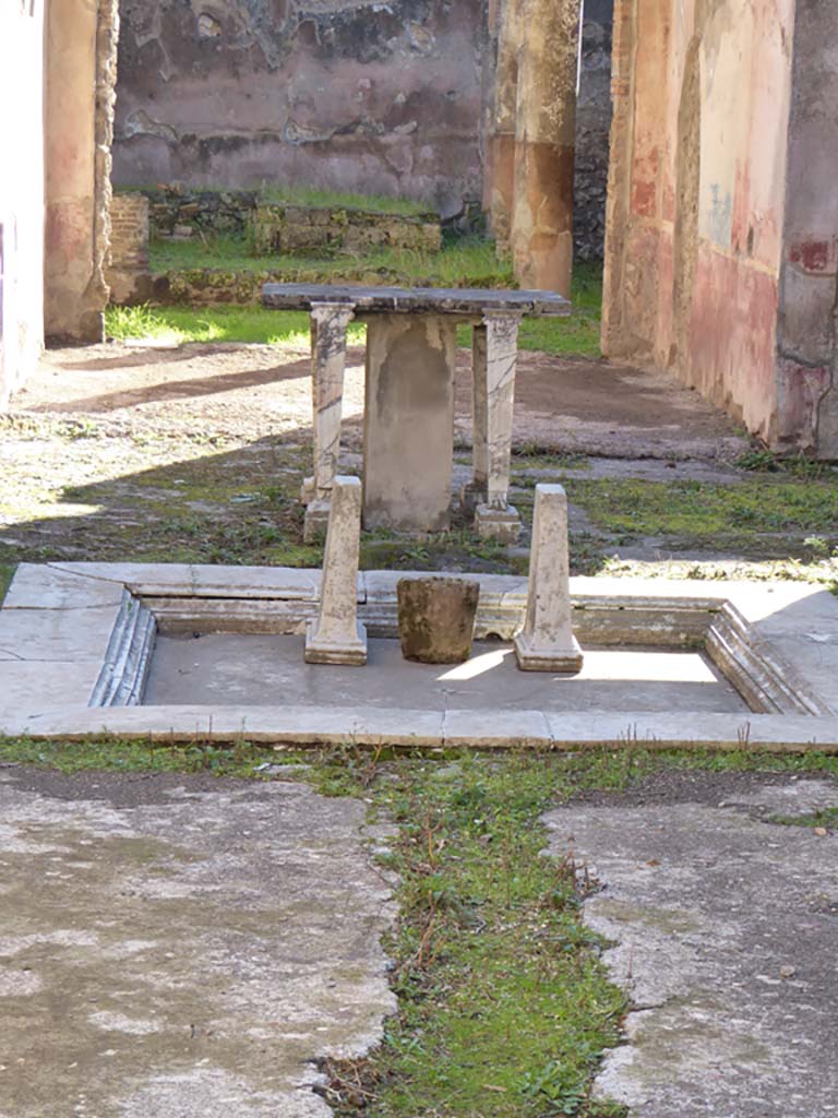 IX.5.11 Pompeii. January 2017. 
Atrium b, looking south across impluvium, towards tablinum and through to peristyle/garden area.   
Foto Annette Haug, ERC Grant 681269 DÉCOR