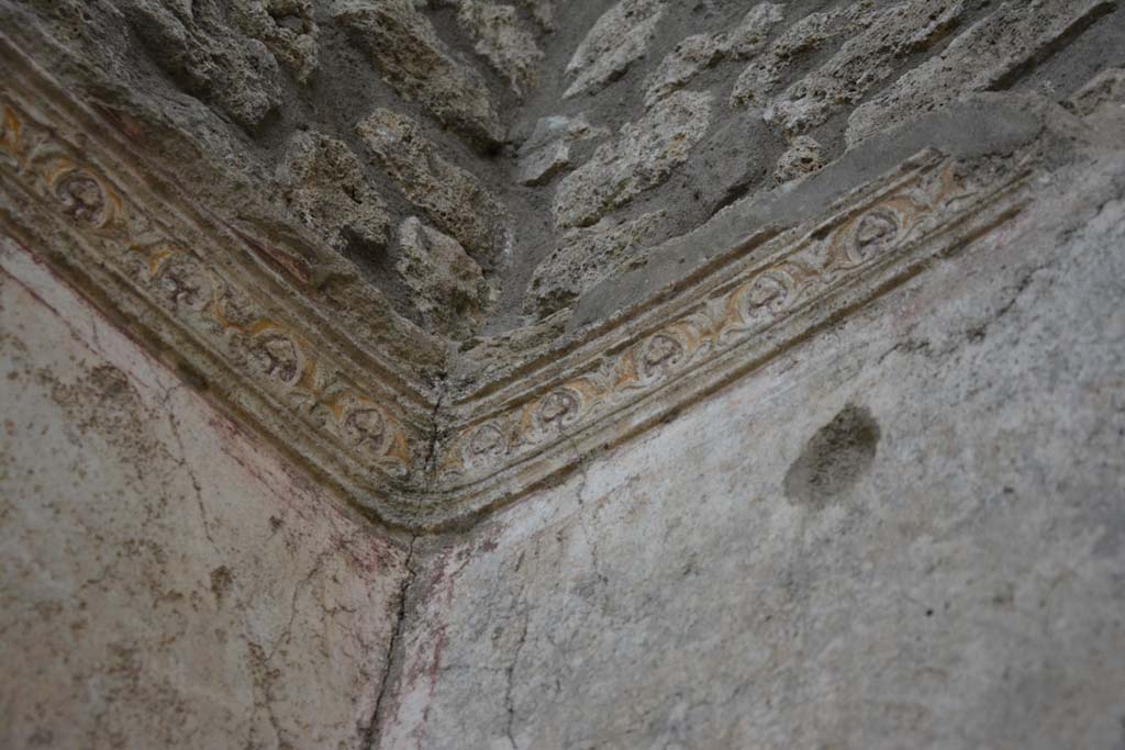 IX.5.11 Pompeii. March 2017. Room g, looking towards stucco frieze on upper north-east corner.
Foto Christian Beck, ERC Grant 681269 DÉCOR.