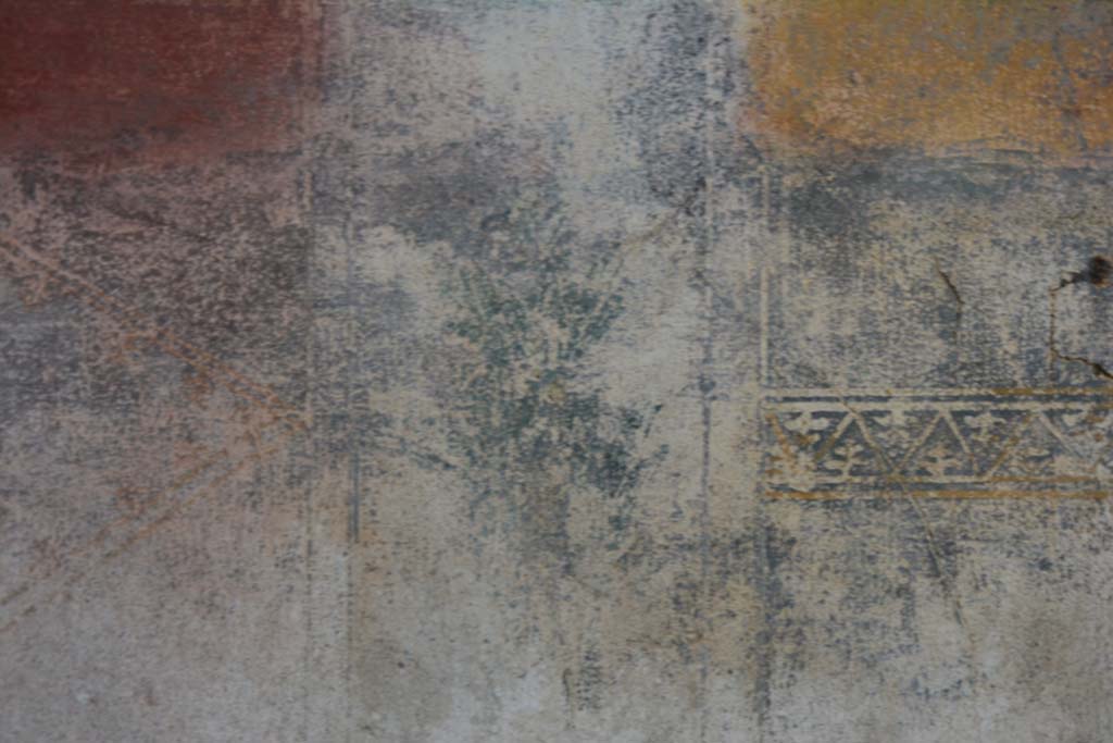 IX.5.11 Pompeii. March 2017. Room h, detail from black painted zoccolo in centre of lower south wall. 
Foto Christian Beck, ERC Grant 681269 DÉCOR.