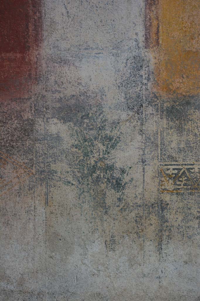 IX.5.11 Pompeii. March 2017. 
Room h, detail of painted plant in a compartment on black painted zoccolo in centre of lower south wall. 
Foto Christian Beck, ERC Grant 681269 DÉCOR.