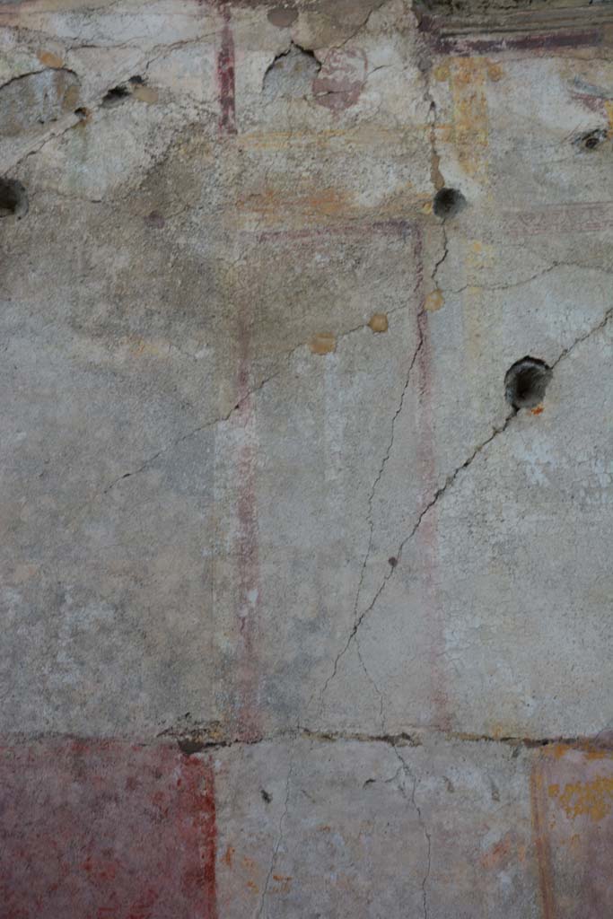 IX.5.11 Pompeii. March 2017. Room i, detail of panel below painted swan in centre of west wall.
Foto Christian Beck, ERC Grant 681269 DÉCOR.