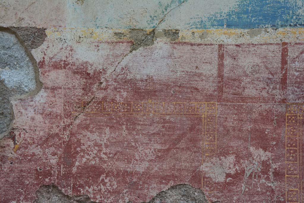 IX.5.11 Pompeii. March 2017. Room I (L), detail of zoccolo below central panel on east wall.
Foto Christian Beck, ERC Grant 681269 DÉCOR.