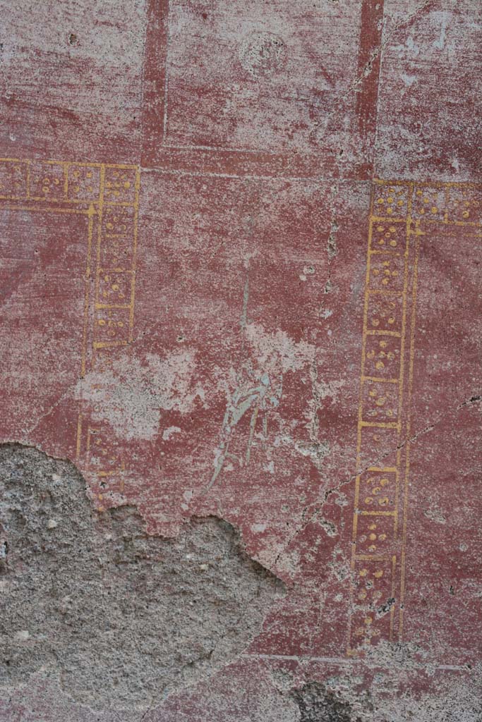 IX.5.11 Pompeii. March 2017. 
Room I (L), detail of painted compartment from zoccolo below central panel on east wall.
Foto Christian Beck, ERC Grant 681269 DÉCOR.
