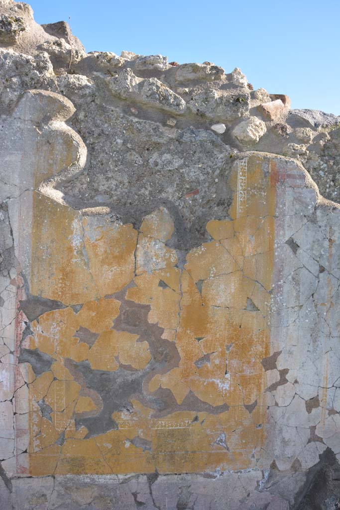 IX.5.14 Pompeii. March 2017.  Peristyle “k”, remaining yellow painted panel on south wall.
Foto Christian Beck, ERC Grant 681269 DÉCOR.