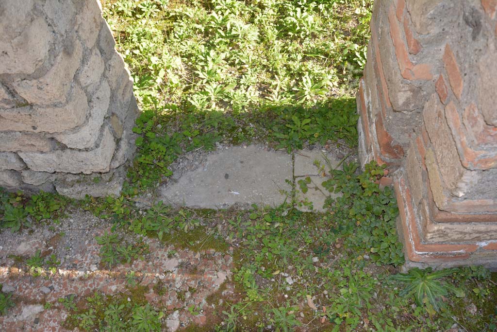 IX.5.14 Pompeii. May 2017. Room “n”, threshold of doorway into room “o” in south wall.
Foto Christian Beck, ERC Grant 681269 DÉCOR.