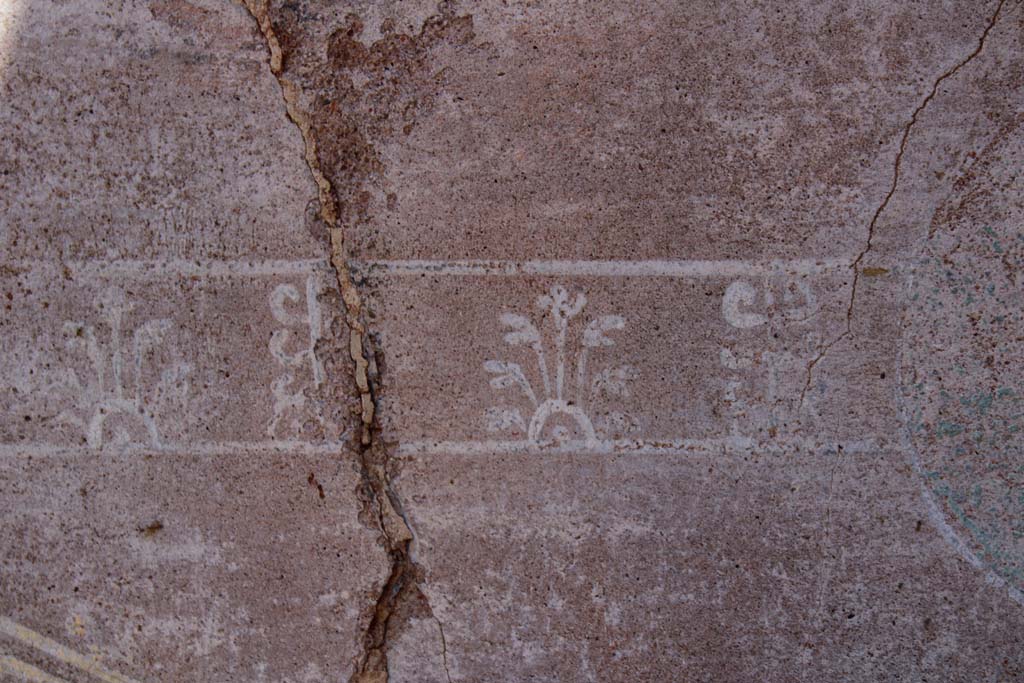 IX.5.14 Pompeii. May 2019. Room “f”, detail from zoccolo on east end of north wall.
Foto Christian Beck, ERC Grant 681269 DÉCOR.