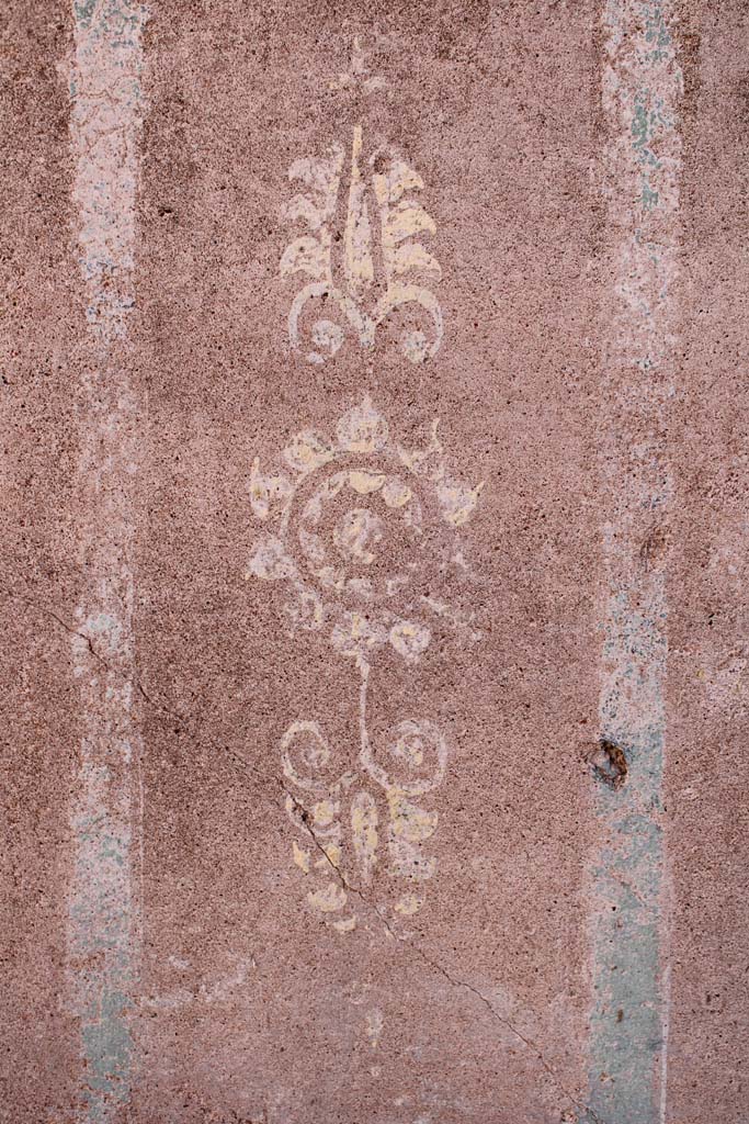 IX.5.14 Pompeii. May 2019. Room “f”, detail of panel on zoccolo on south side of centre panel.
Foto Christian Beck, ERC Grant 681269 DÉCOR.