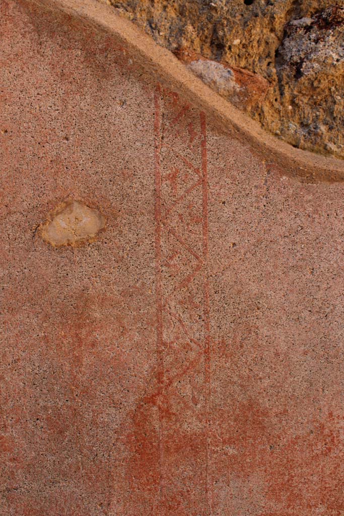 IX.5.14 Pompeii. May 2019. 
Room “d”, detail of painted border edging a panel on west wall.
Foto Christian Beck, ERC Grant 681269 DÉCOR.