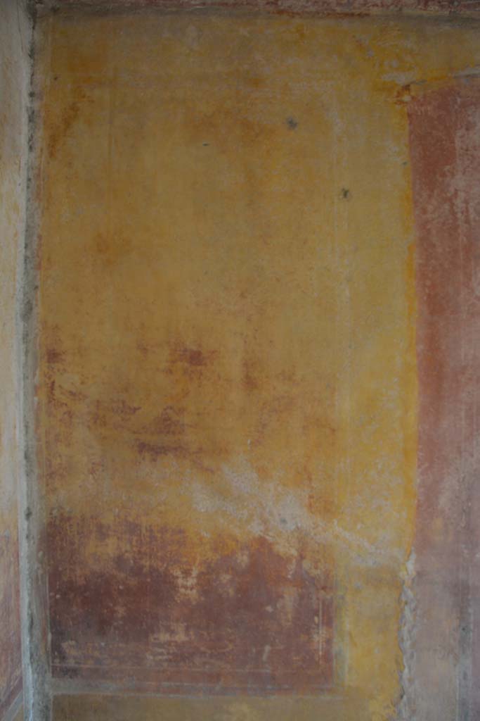 IX.5.14 Pompeii. May 2017. 
Room “c”, detail from yellow side panel at east end of south wall.  
Foto Christian Beck, ERC Grant 681269 DÉCOR.