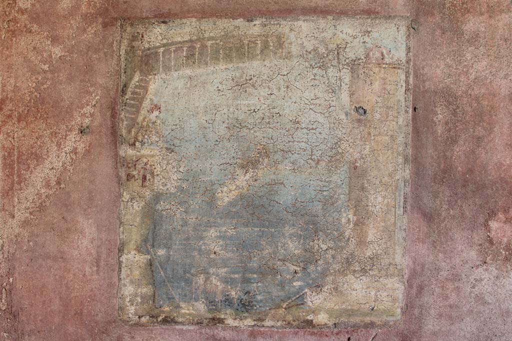IX.5.14 Pompeii. May 2019. Room “c”, wall painting of Hero and Leander from centre of south wall.
Foto Christian Beck, ERC Grant 681269 DÉCOR.