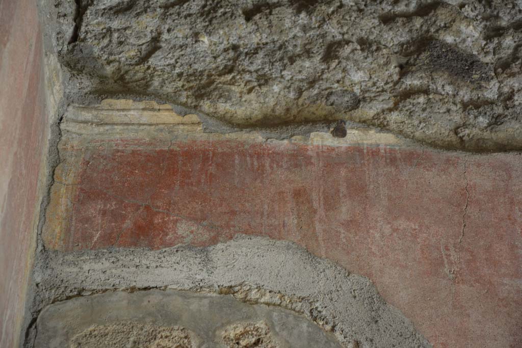 IX.5.14 Pompeii. May 2017. Room “g”, detail from upper south wall in south-east corner.
Foto Christian Beck, ERC Grant 681269 DÉCOR.