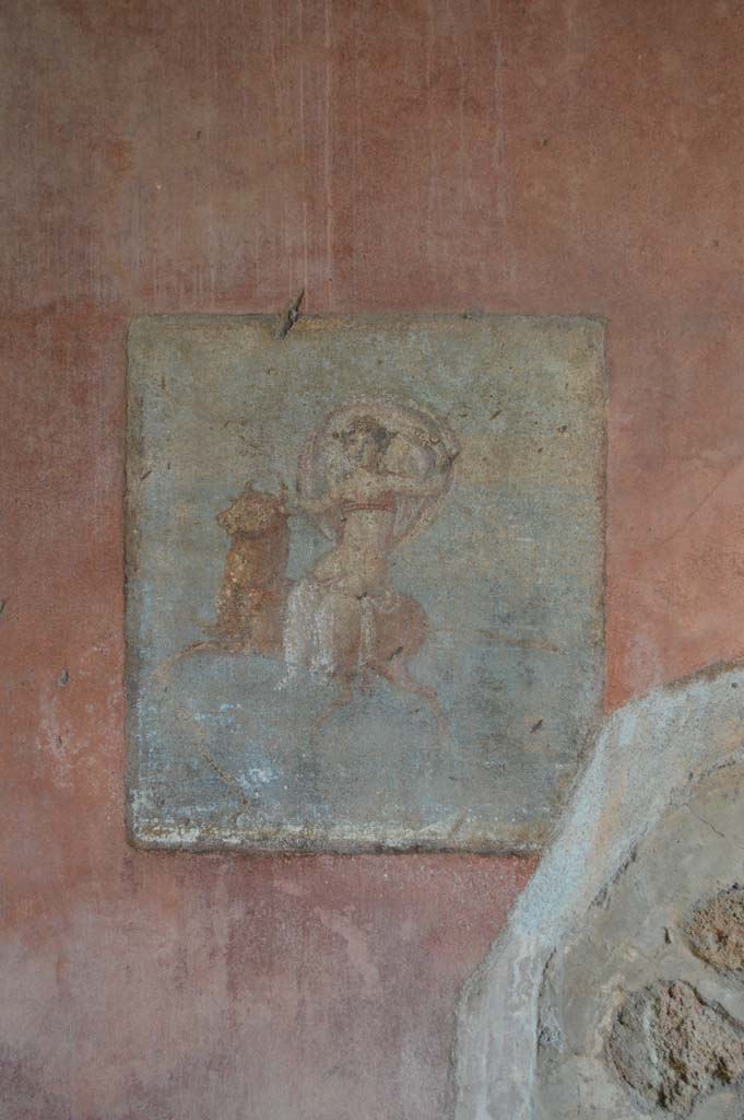 IX.5.14 Pompeii. March 2018. Cubiculum “g”, south wall, painting of Europa on side of bull.
Foto Taylor Lauritsen, ERC Grant 681269 DÉCOR.