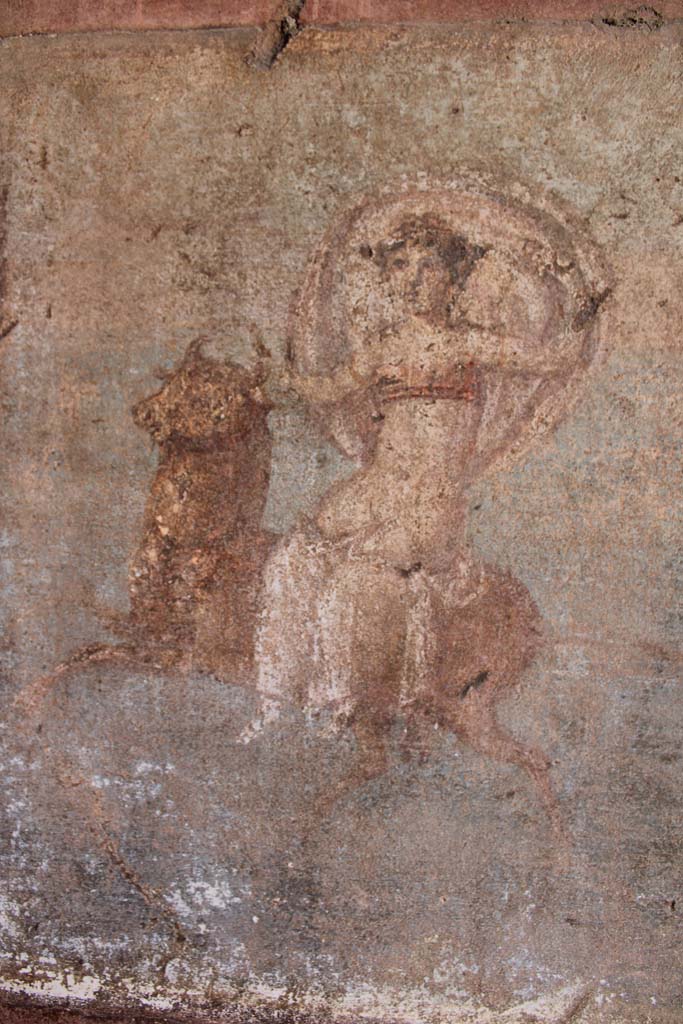 IX.5.14 Pompeii. May 2019. Cubiculum “g”, detail from central panel on south wall.  
Foto Christian Beck, ERC Grant 681269 DÉCOR.