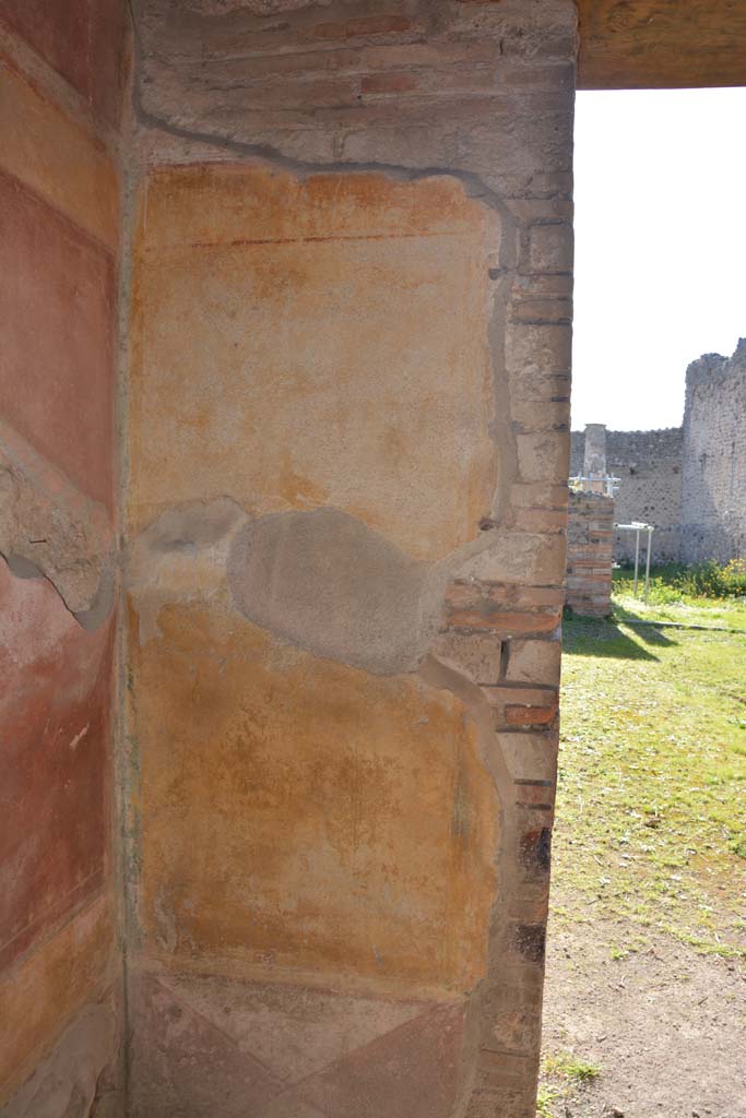 IX.5.14 Pompeii. March 2017. Room “g”, looking towards upper west wall in south-west corner.
Foto Christian Beck, ERC Grant 681269 DÉCOR.