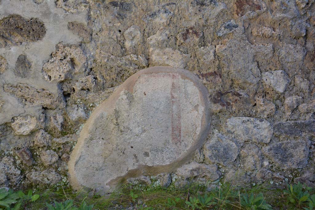 IX.5.16 Pompeii. March 2017. Room c’, detail of painted decoration from lower south wall.      
Foto Christian Beck, ERC Grant 681269 DÉCOR.