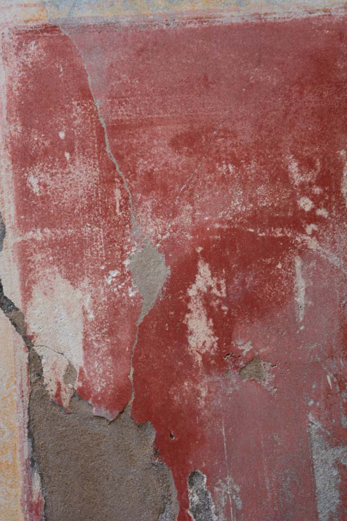 IX.5.18 Pompeii. March 2017. 
Room o, detail of painted panel on west wall in north-west corner.
Foto Christian Beck, ERC Grant 681269 DÉCOR.