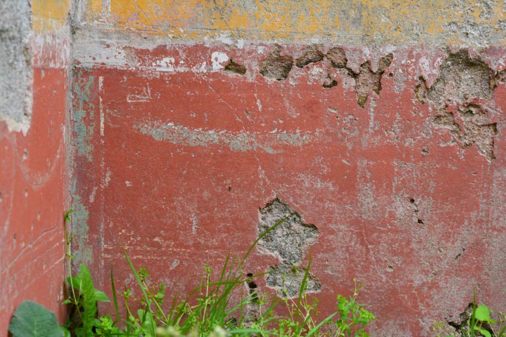 IX.5.18 Pompeii. March 2017. Room o, detail of zoccolo on south wall in south-east corner.
Foto Christian Beck, ERC Grant 681269 DÉCOR.