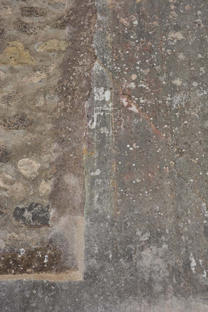 IX.5.18 Pompeii. March 2018. 
Triclinium “f”, detail from north side of central painting on west wall.  
Foto Annette Haug, ERC Grant 681269 DÉCOR.