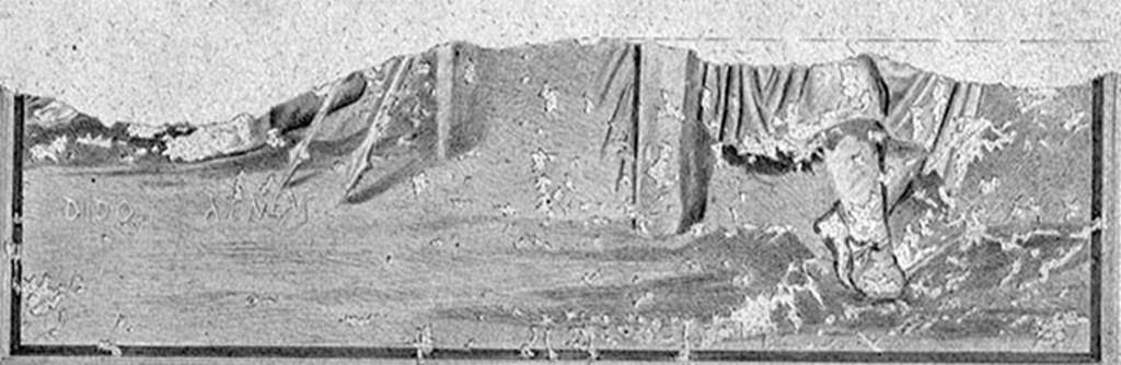 IX.6.d Pompeii. Triclinium “e”. Copy of painting of Dido and Aeneas on the west wall.
DAIR 83.295. Photo © Deutsches Archäologisches Institut, Abteilung Rom, Arkiv.