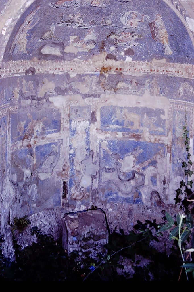 IX.7.20 Pompeii. 1977. Mosaic fountain. Photo by Stanley A. Jashemski.   
Source: The Wilhelmina and Stanley A. Jashemski archive in the University of Maryland Library, Special Collections (See collection page) and made available under the Creative Commons Attribution-Non-Commercial License v.4. See Licence and use details.
J77f0421