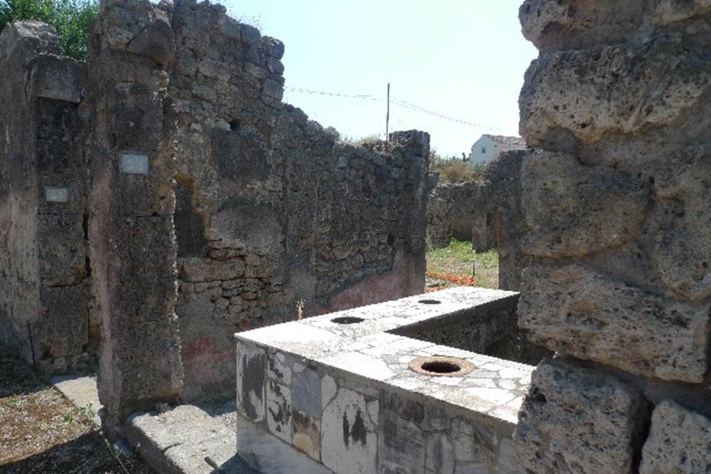 IX.7.24 Pompeii. July 2010. Looking south-east from entrance across counter. 
Photo courtesy of Michael Binns.