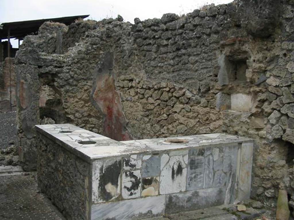 IX.7.24 Pompeii. May 2003. Looking south-west  from entrance across counter. 
Photo courtesy of Nicolas Monteix.