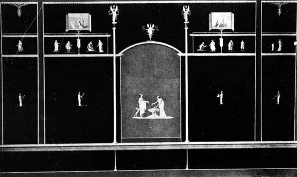 231644 Bestand-D-DAI-ROM-W.1453.jpg
IX.8.6 Pompeii. W.1453. Triclinium 38, drawing of west wall. 
Photo by Tatiana Warscher. With kind permission of DAI Rome, whose copyright it remains. 
See http://arachne.uni-koeln.de/item/marbilderbestand/231644