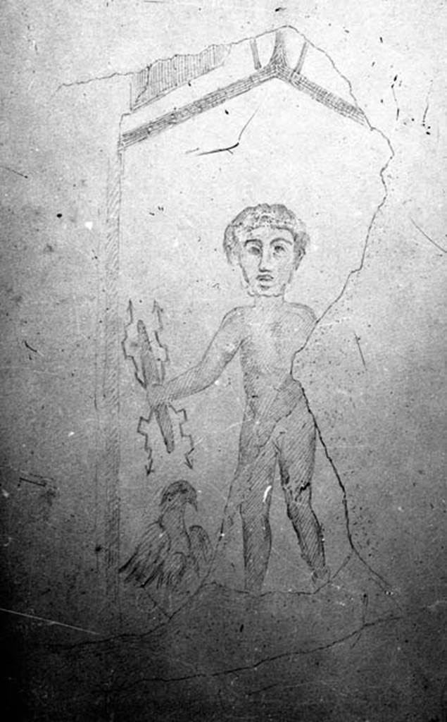 230972 Bestand-D-DAI-ROM-W.1470.jpg
IX.8.3/6 Pompeii. W.1470.  Drawing from east wall showing wall painting of Zeus, with eagle.
See Bragantini, de Vos, Badoni, 1986. Pitture e Pavimenti di Pompei, Parte 3. Rome: ICCD. (p.523)
Photo by Tatiana Warscher. With kind permission of DAI Rome, whose copyright it remains. 
See http://arachne.uni-koeln.de/item/marbilderbestand/230972