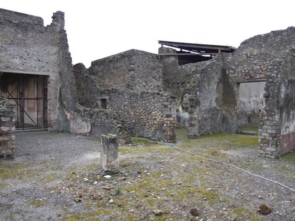 IX.8.6 Pompeii. March 2009.   Atrium of IX.8.3, looking south west across site of Impluvium, towards Rooms 54, 42, 46 and 43.
