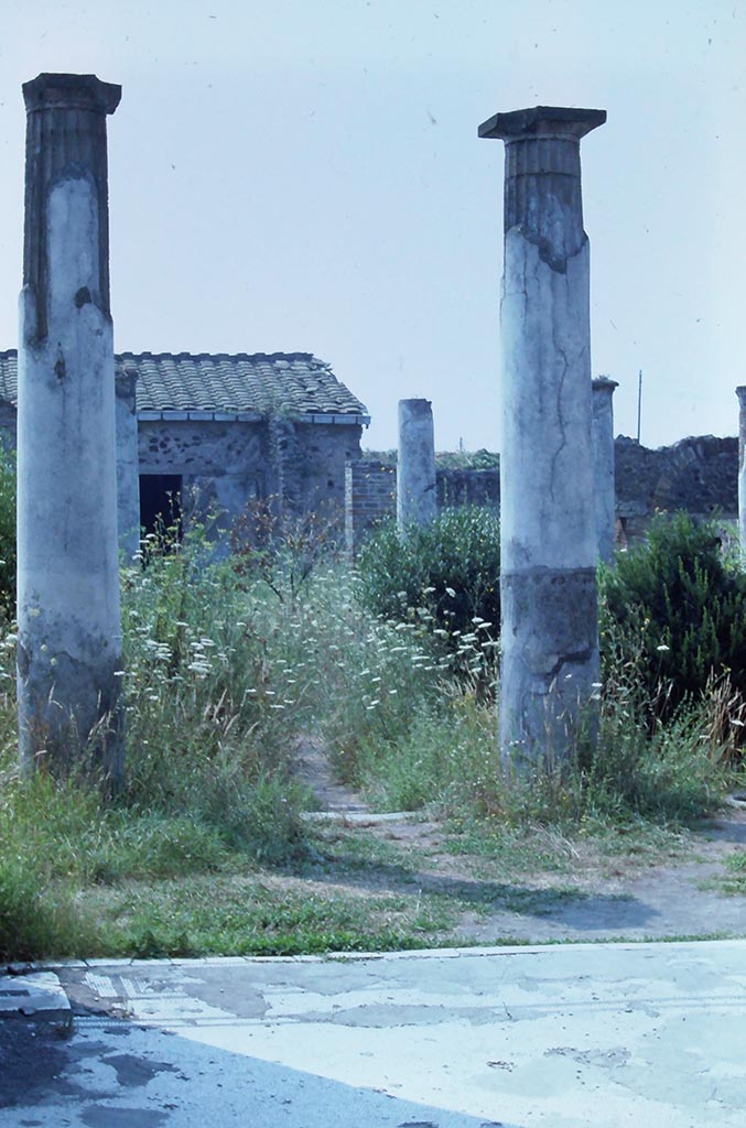 IX.8.6 Pompeii. 7th August 1976. Looking south across peristyle.
Photo courtesy of Rick Bauer, from Dr George Fay’s slides collection.