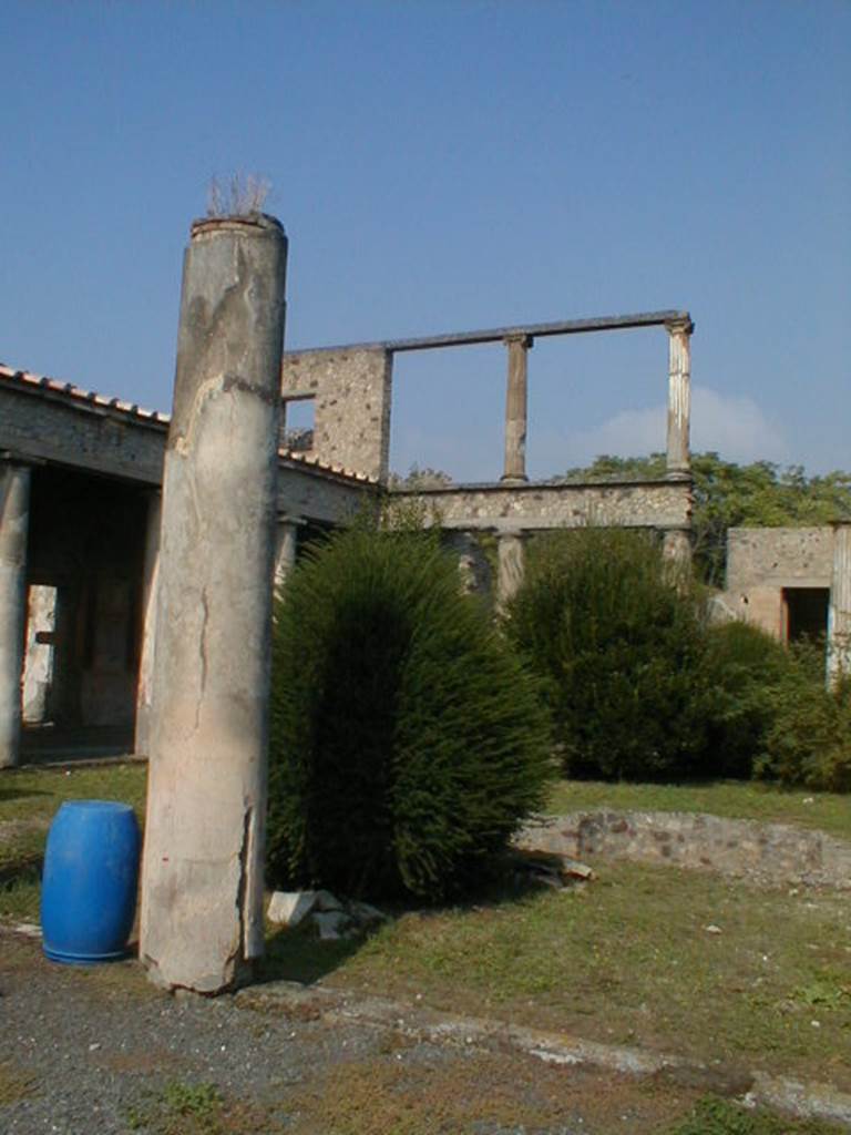 IX.8.6 Pompeii.  September 2004.  Looking north west across the peristyle.