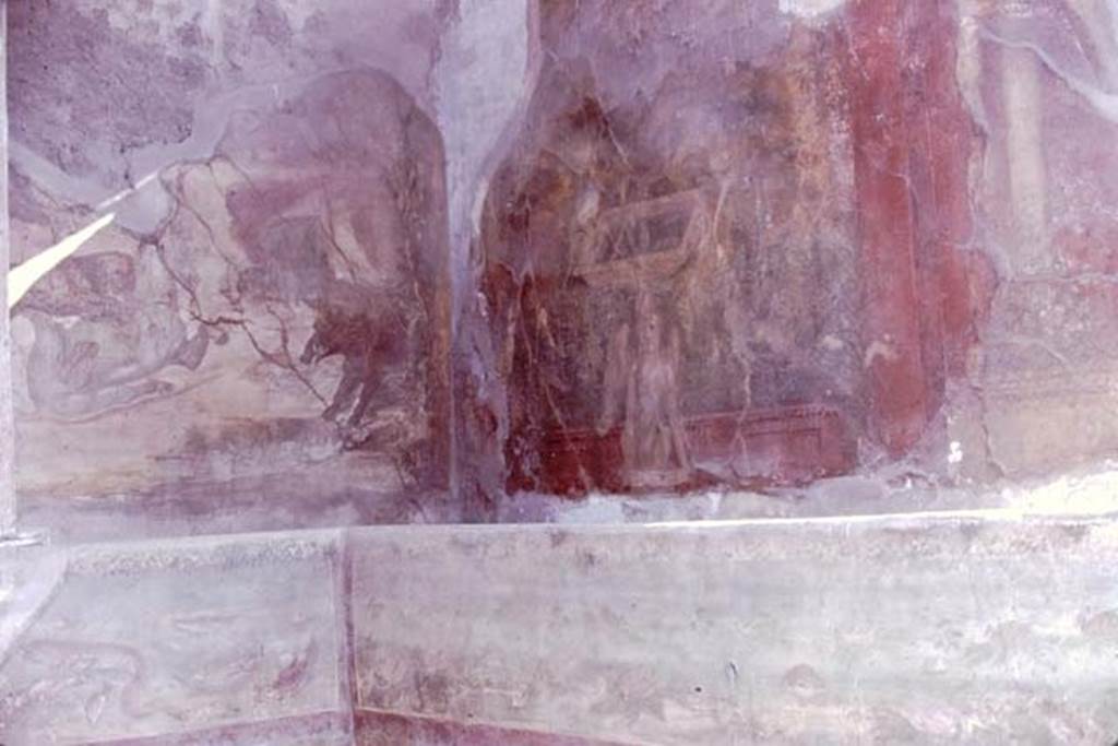 IX.8.6 Pompeii. 1966. West side of nymphaeum, south of peristyle. Photo by Stanley A. Jashemski.
Source: The Wilhelmina and Stanley A. Jashemski archive in the University of Maryland Library, Special Collections (See collection page) and made available under the Creative Commons Attribution-Non Commercial License v.4. See Licence and use details.
J66f0704