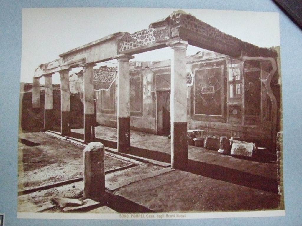 IX.8.6 Pompeii. Casa del Centenario. Peristyle and west portico, with remains of architrave over columns. Old undated photograph. Courtesy of Society of Antiquaries. Fox Collection.